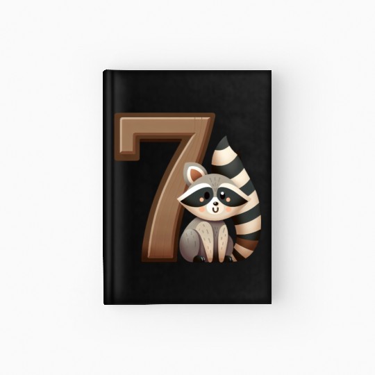 Playful Raccoon Kids Number Design Hardcover Journal
