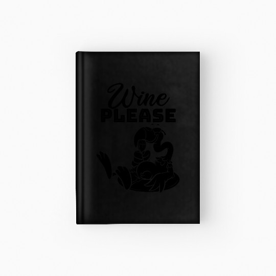 Funny Flamingo Wine please - Funny Wine Flamingo Hardcover Journal