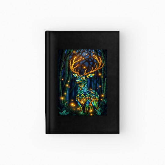 Luminous Deer in Twilight Grove Hardcover Journal