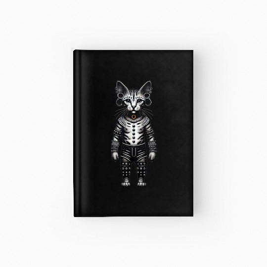 Warrior Cat with Piercings and Spacers Hardcover Journal