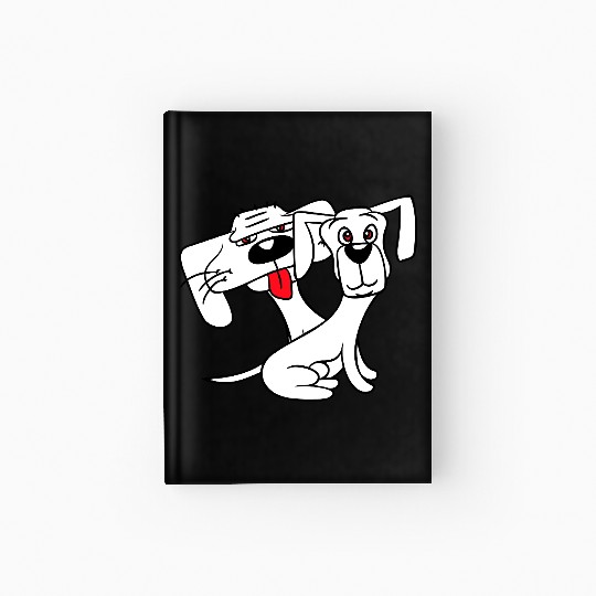 2 Dogs Looking Funny Silly Sitting Cool Team Crew Hardcover Journal