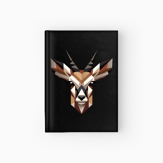 Geometric Antelope Head - Elegance and Wilderness Hardcover Journal
