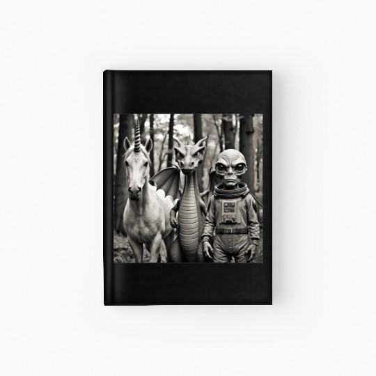 Weird Unicorn Dragon Alien Photografy 2 Hardcover Journal