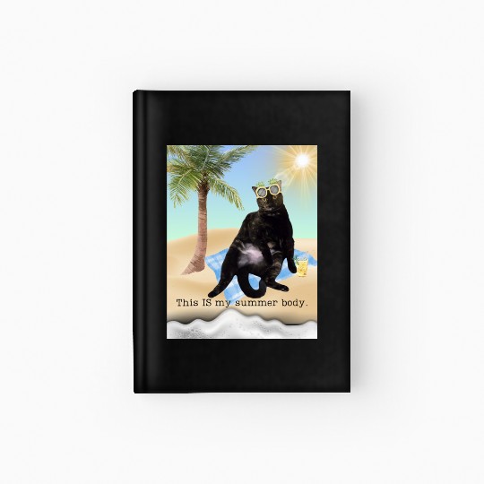 fat cat summer body Hardcover Journal