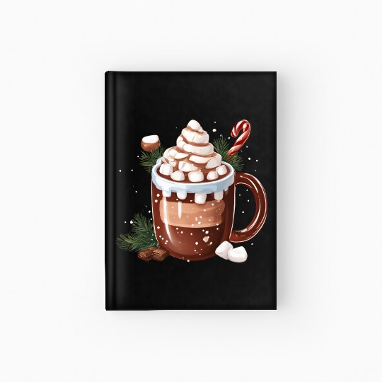 Festive Hot Chocolate with Marshmallows Hardcover Journal