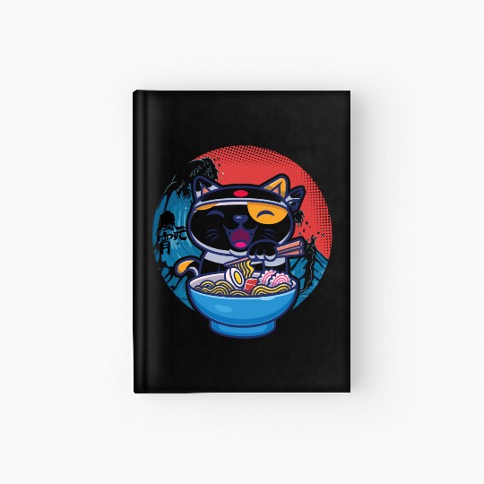 Japanese cat ramen Hardcover Journal