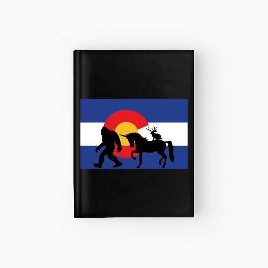 Mythical Creature and Jeep in Colorado Flag Hardcover Journal