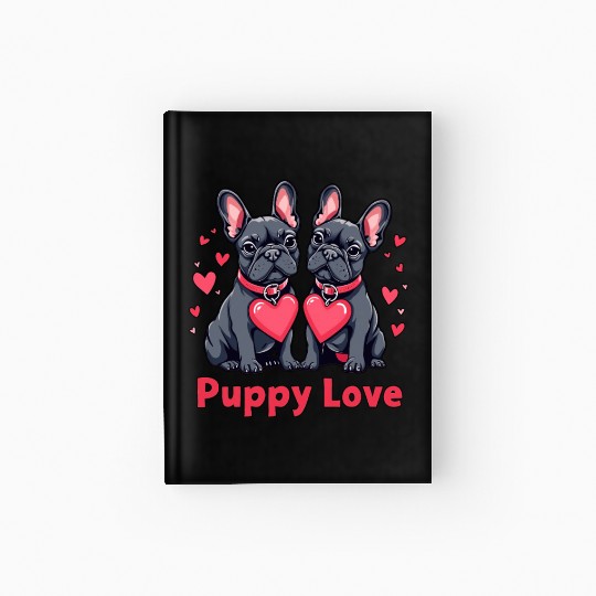 Valentines Day - Puppy Love French Bulldog Hardcover Journal