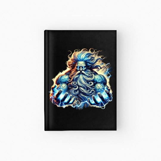 The Greek God Zeus with Lightning Hardcover Journal