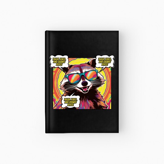 A Psychedelic Trash Advocate Raccoon Hardcover Journal