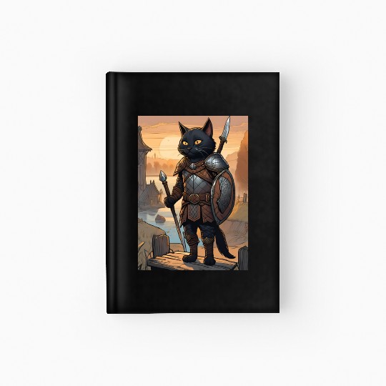 Cat painting red black cat Viking Hardcover Journal