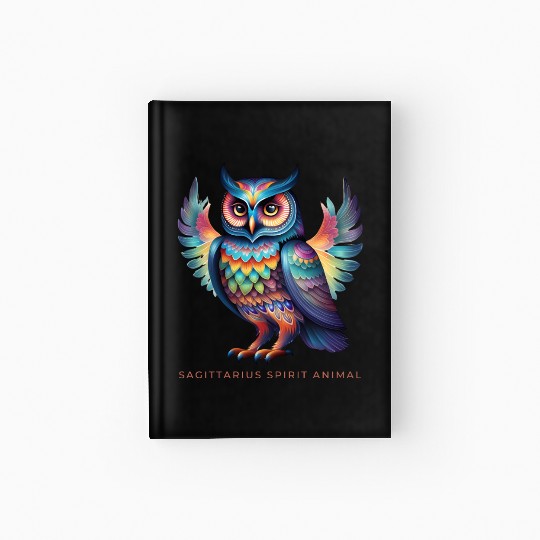 Sagittarius Spirit Animal Owl Alebrije Male Hardcover Journal