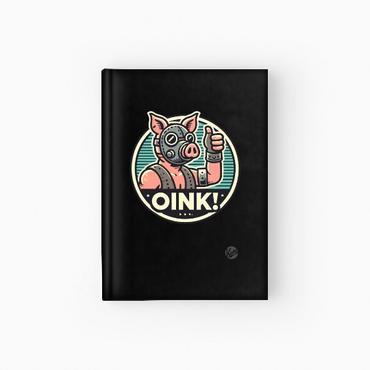 Punk Pig with Mask and thumbs up – OINK! Hardcover Journal