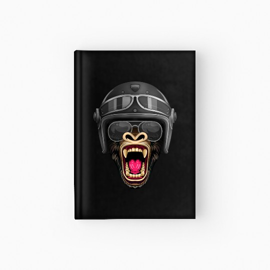Biker Gorilla Motorcycle Silver Back Monkey Hardcover Journal