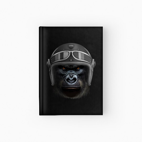 Biker Gorilla Motorcycle Silver Back Monkey Hardcover Journal