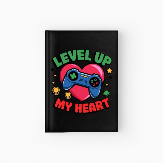 Level Up My Heart - Gaming Valentine's Design Hardcover Journal
