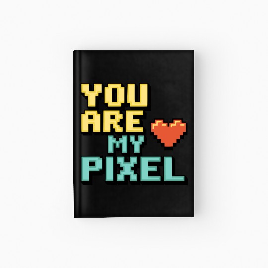 Gamer Valentine's Pixel 8-bit Gaming Couple Hardcover Journal