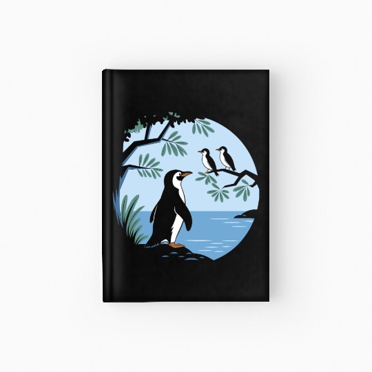 Birdwatching Penguins Nature Scene Hardcover Journal