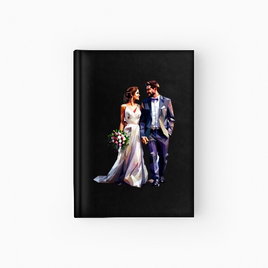 Elegant Bride and Groom Wedding Design Hardcover Journal
