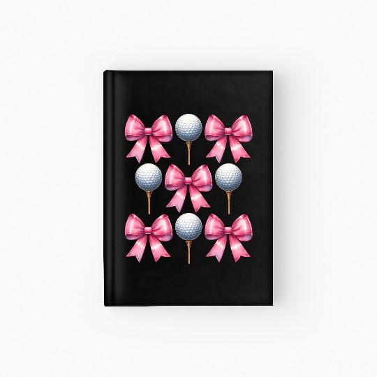 Coquette Bow Golf Ball Mothers Day Golfing Pink Hardcover Journal