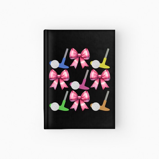 Coquette Bow Mini Golf Golfer Mothers Day Hardcover Journal