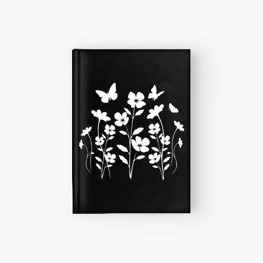 Flowers and Butterflies Hardcover Journal