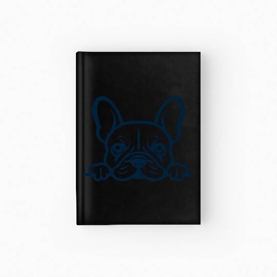 French Bulldog Frenchie Sweet Face Blue Hardcover Journal