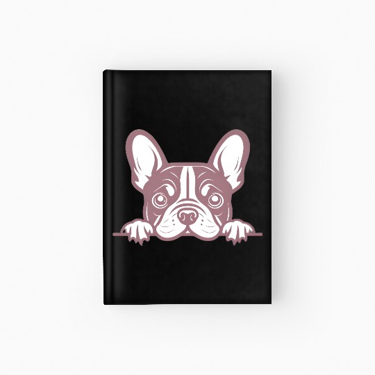 French Bulldog Frenchie Sweet Face Pink Hardcover Journal