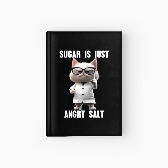 Sugar Is Just Angry Salt Cat Meme Science Hardcover Journal