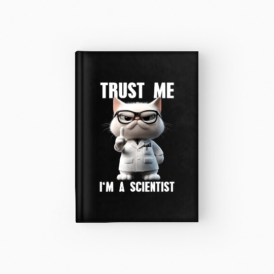 Trust Me I'm A Scientist Science Cat Meme Hardcover Journal