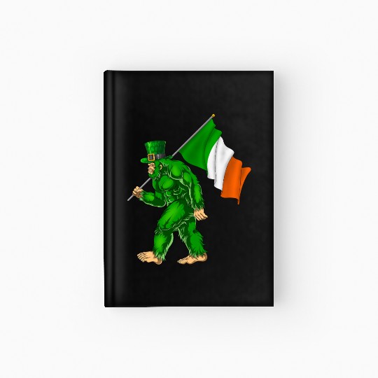 St. Patrick's Day Bigfoot Ireland Flag Hardcover Journal