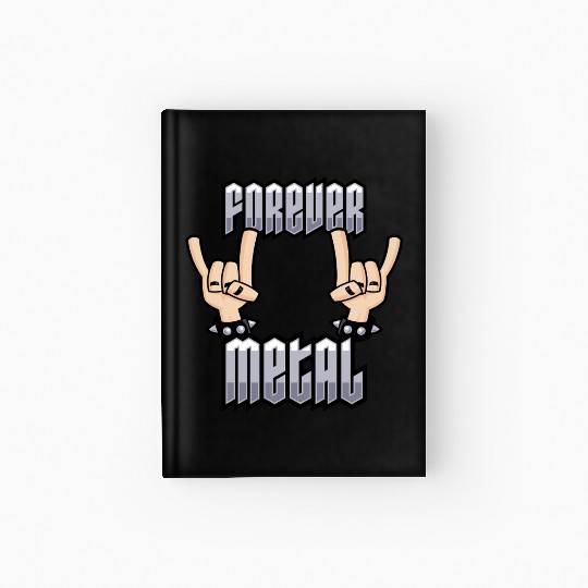Forever Metal Heavy Metal Devil Horns Hand Gesture Hardcover Journal