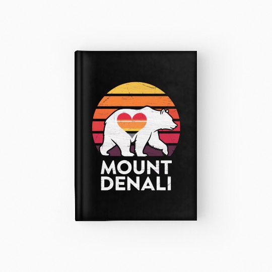 Vintage Bear Mount Denali Sunset Wilderness Hardcover Journal