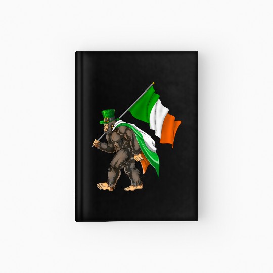 St. Patrick's Day Bigfoot Ireland Flag Hardcover Journal