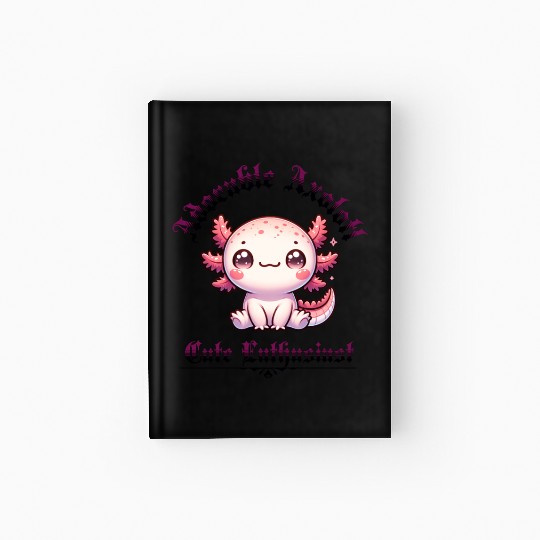 Cute Axolotl Lover Motif - Kawaii Animal - asian Hardcover Journal