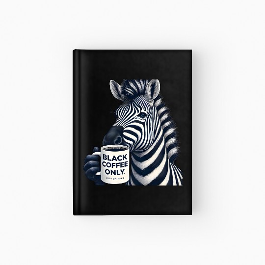 Bold Zebra Black Coffee Hardcover Journal