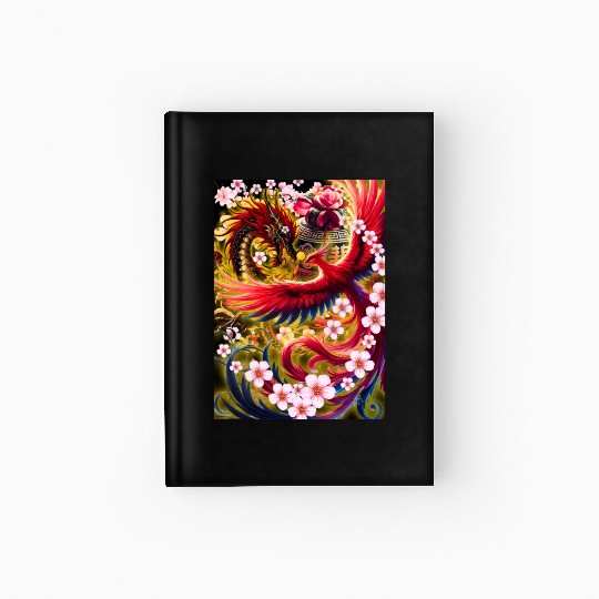 Chinese Dragon and Phoenix Hardcover Journal