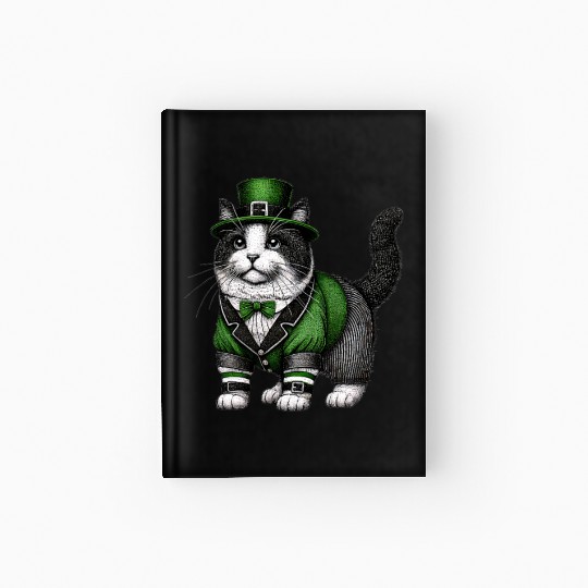 Lucky Cat in Green - St. Patrick’s Day Hardcover Journal