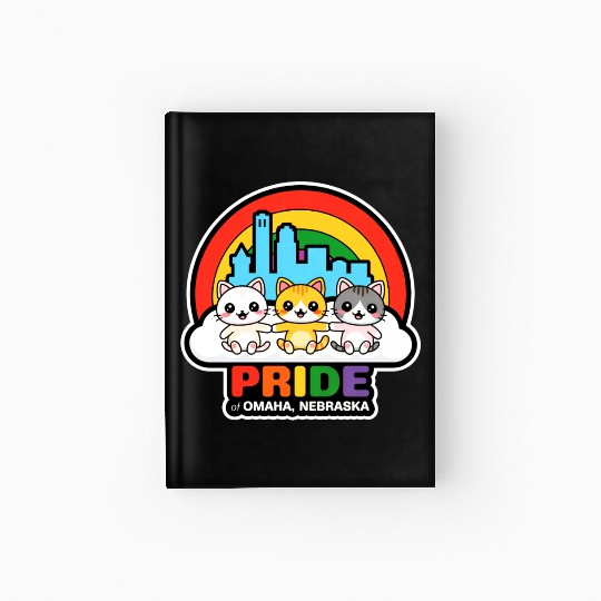 Pride of Omaha City Nebraska USA Rainbow Flag Hardcover Journal