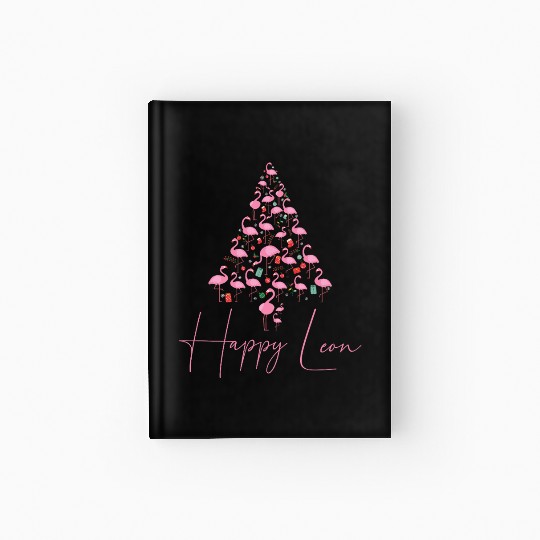 Happy Leon! - Flamingo Christmas Tree Hardcover Journal