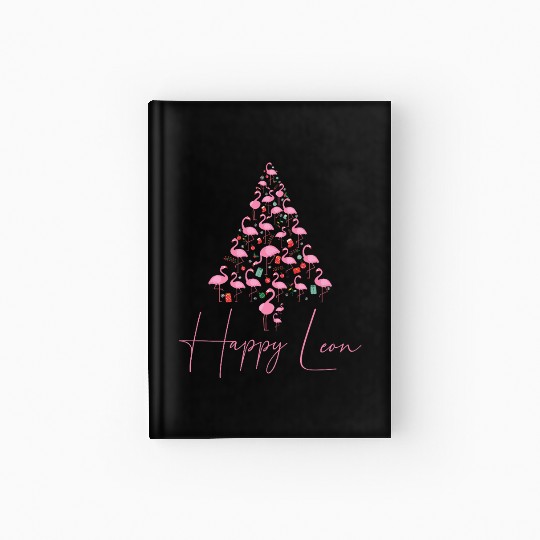 Happy Leon! - Flamingo Christmas Tree Hardcover Journal