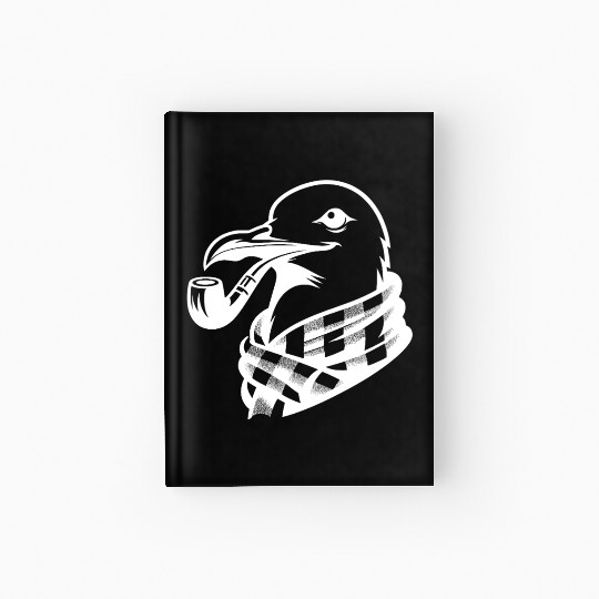 Pipe-diving Seafarer Seagull As A Coastal Motif Hardcover Journal