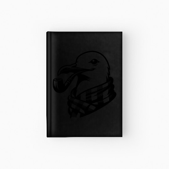 Pipe-diving Seafarer Seagull As A Coastal Motif Hardcover Journal