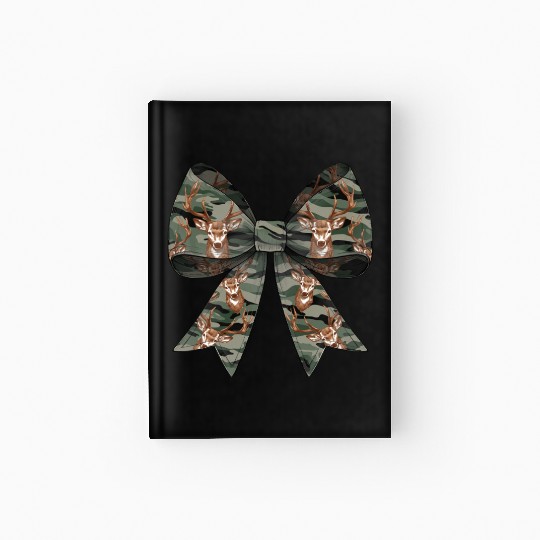 Coquette Bow Deer Hunting Hunter Camouflage Ribbon Hardcover Journal