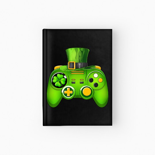 Video Game Controller Irish Gamer St Patricks Day Hardcover Journal
