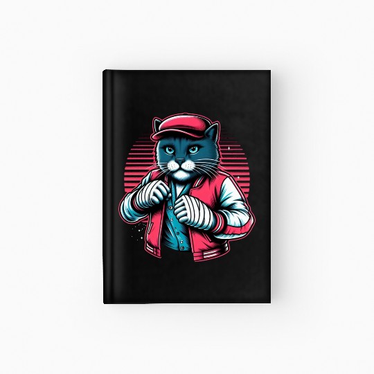 Vintage Street Fighter Cat #Vintage #Streetwear Hardcover Journal