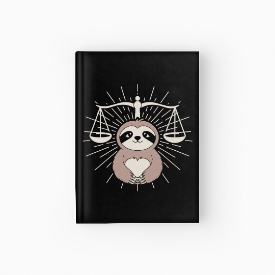 Charming Libra Zodiac Sloth Embrace Hardcover Journal