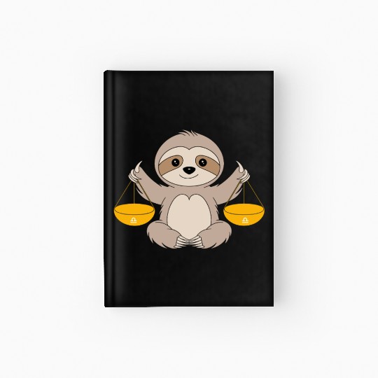 Libra Zodiac Sloth Balancing Harmony Hardcover Journal