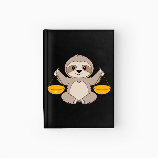 Libra Zodiac Sloth Balancing Harmony Hardcover Journal