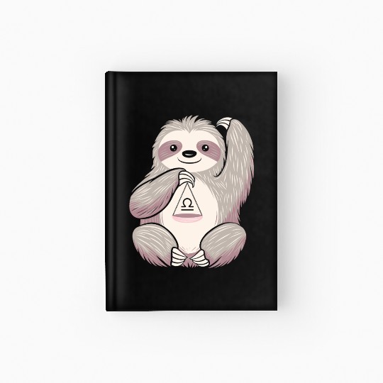 Libra Zodiac Sloth Balancing Symbol Charm Hardcover Journal